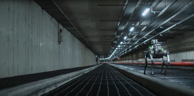 Vierbeiniger Inspektionsroboter in einem Versorgungstunnel (Quelle: The Robot Report)