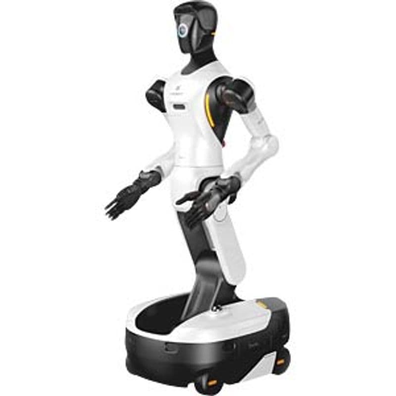 AgiBot G2 — humanoider Oberkörper auf radbasiertem Fahrgestell