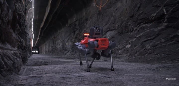 Vierbeiniger Inspektionsroboter ANYmal in einem Stollen (Foto: ANYbotics)