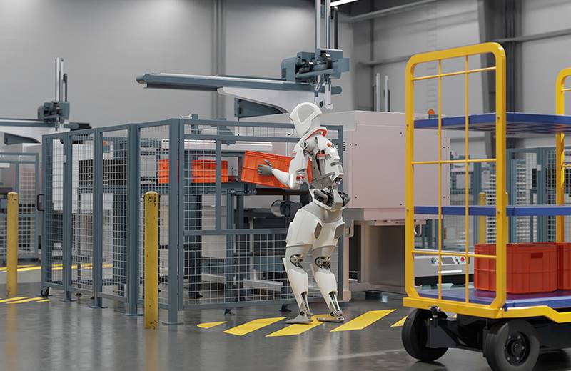 Ein Humanoide von Apptronik in einer Fertigungshalle Quelle: The Robot Report