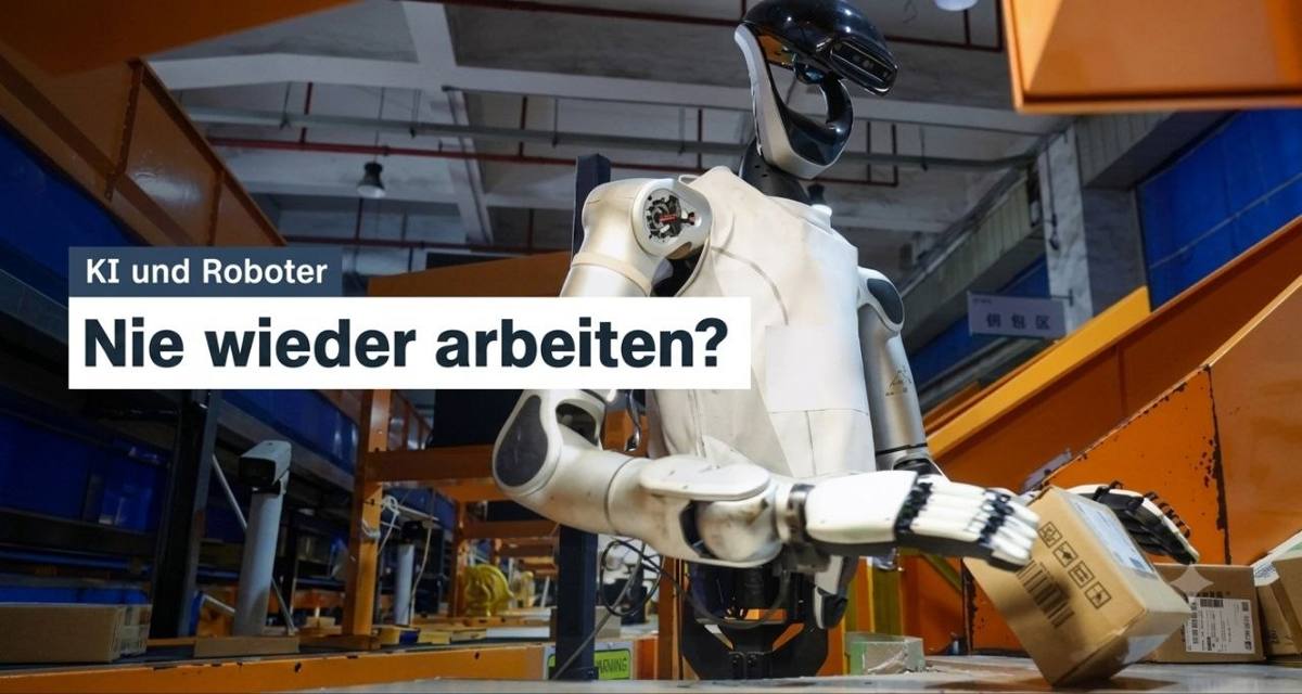 Humanoider Roboter im Paket-Lager — die Frage aus dem ZDFheute-Beitrag „KI und Roboter: Nie wieder arbeiten?" beantworte